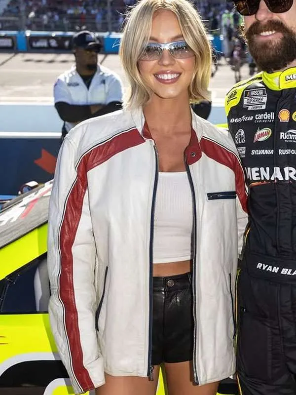 NASCAR Championship Sydney Sweeney White Jacket - Image 2