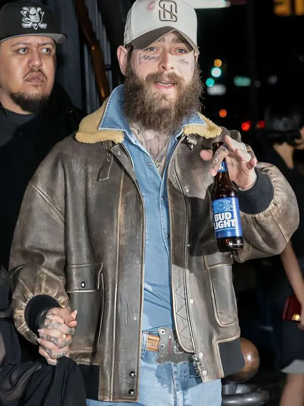 NY Post Malone Shearling Leather Jacket