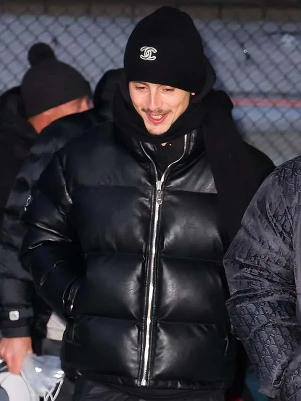 NYC 2026 Timothee Chalamet Black Puffer Jacket