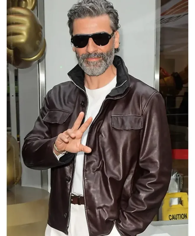 NYC 2026 Oscar Isaac Leather Jacket - Image 2