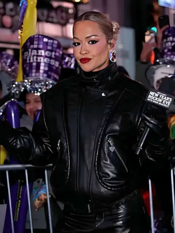 NYC Rita Ora Black Leather Jacket - Image 2