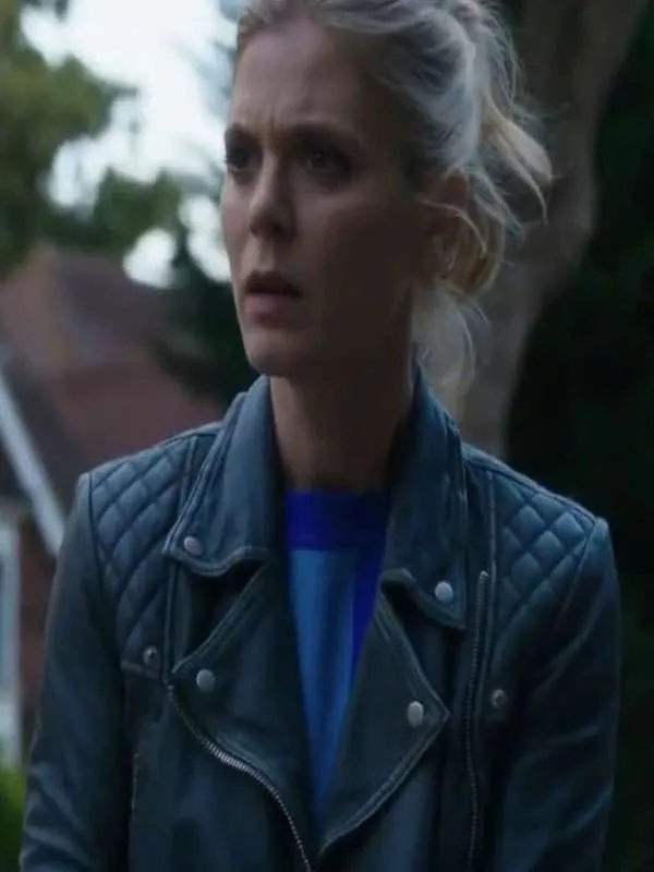 Emilia Fox Silent Witness Black Leather Jacket - Image 2