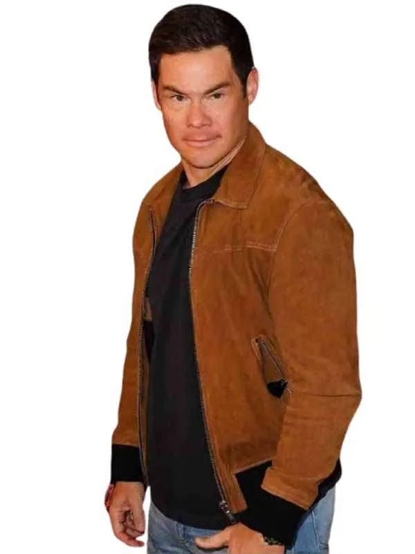 Adam Devine Super Bowl 2026 Brown Suede Jacket - Image 3