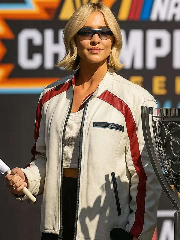 NASCAR Championship Sydney Sweeney White Jacket - Image 3