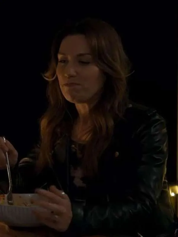 Stephanie Panozzo Home and Away Black Leather Jacket - Image 3