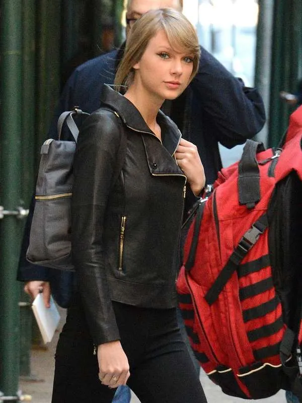 Taylor Swift Stylish Black Leather Jacket - Image 3
