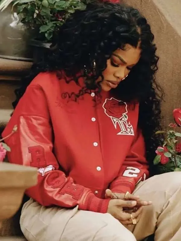 Teyana Taylor Red Varsity Jacket - Image 2