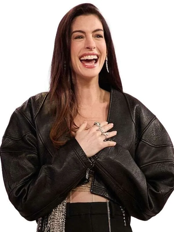 The Drew Barrymore Show Anne Hathaway Cropped Jacket