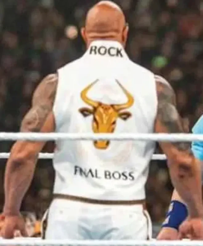 The Rock Final Boss White Vest - Image 2