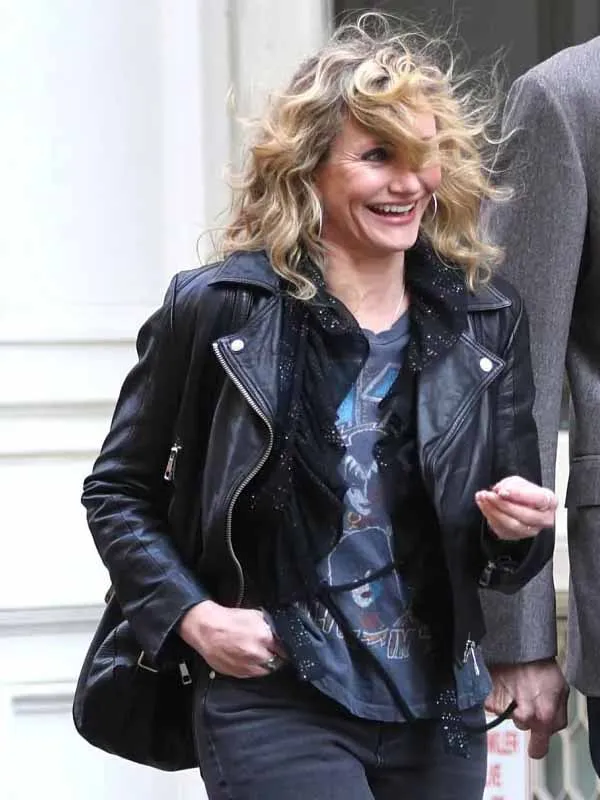 Cameron Diaz The Sham Black Leather Jacket - Image 3