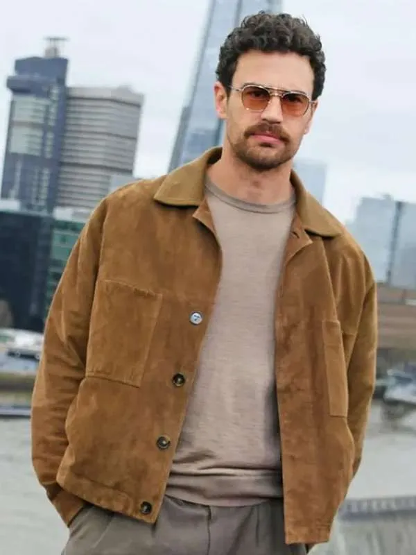 Fuze Theo James Brown Leather Jacket - Image 2