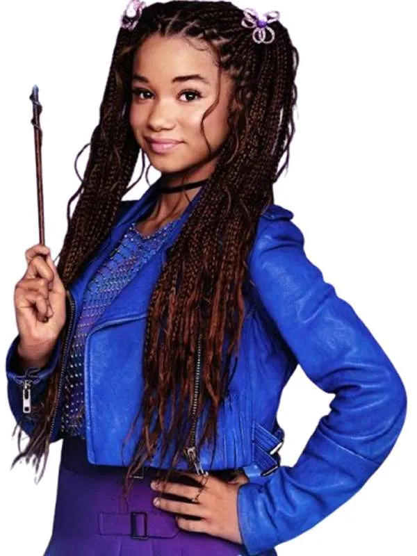 Billie Wizards Beyond Waverly Place Blue Leather Jacket - Image 2