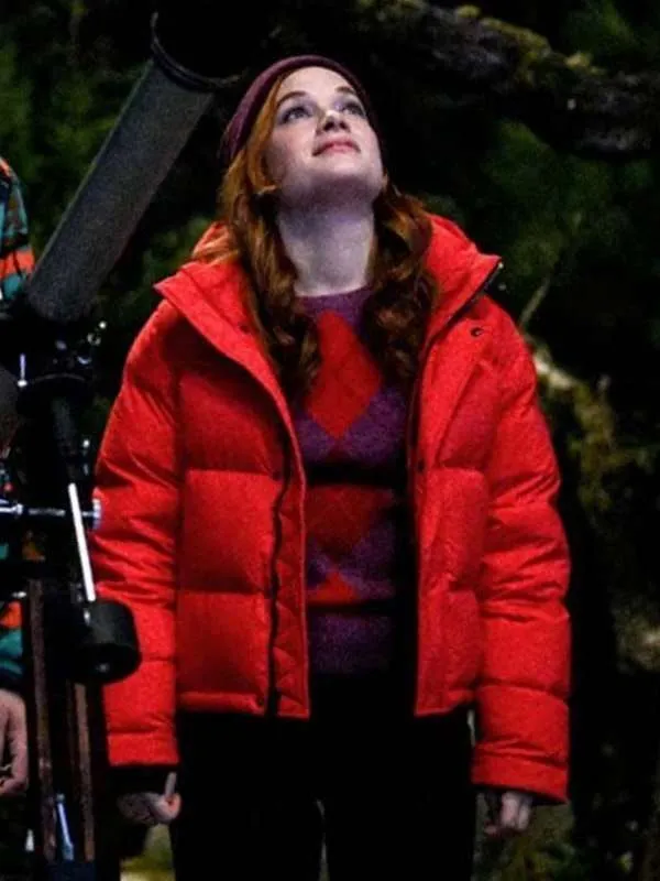 Zoey's Extraordinary Playlist Zoey Red Puffer Jacket | Jane Levy Official Replica Winter Coat