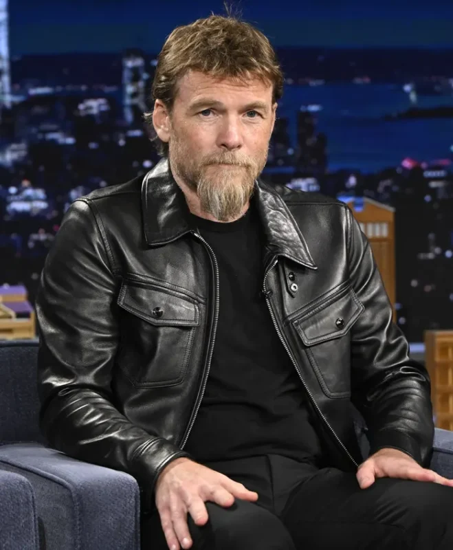 The Tonight Show 2026 Sam Worthington Leather Jacket - Image 2