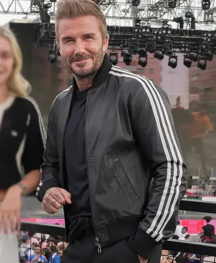 World Cup 2026 David Beckham Leather Track Jacket - Image 2