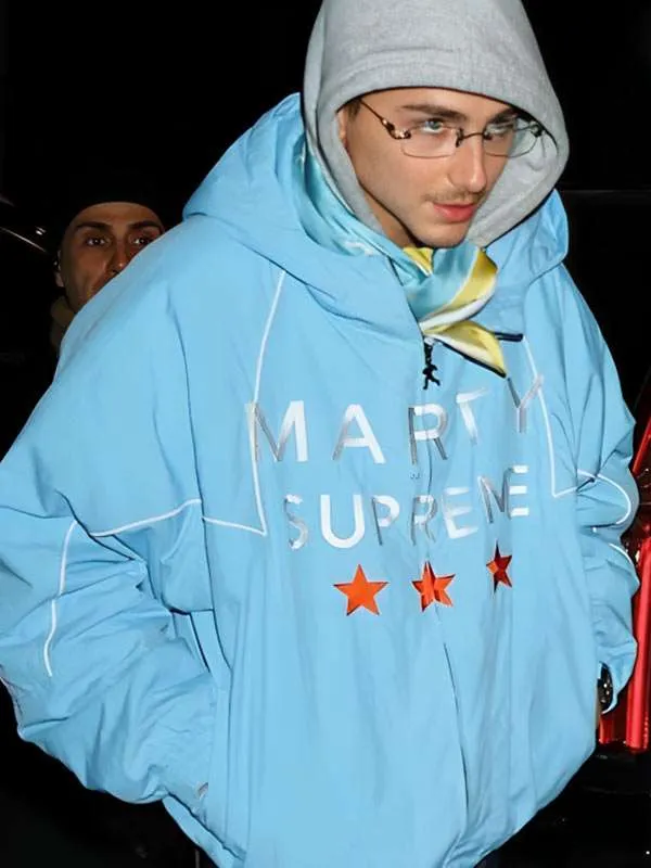 Timothee Chalamet Marty Supreme Blue Jacket - Image 3