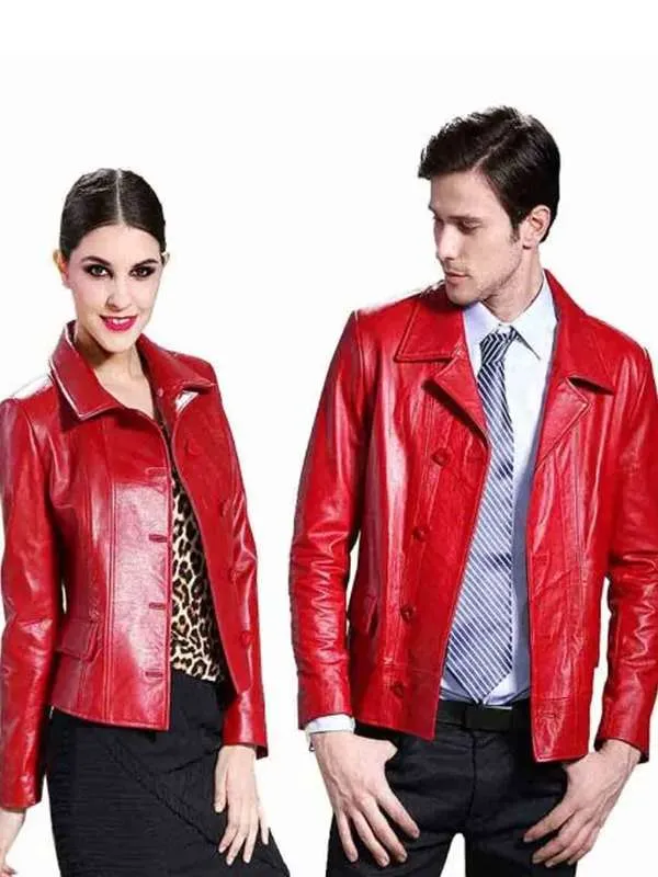 Valentines Day Special Red Leather Jacket