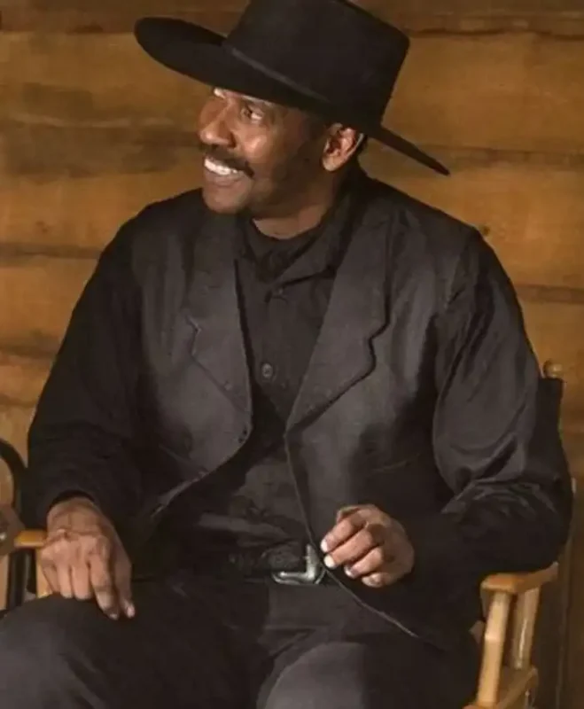 The Magnificent Seven Denzel Washington Black Vest - Image 3