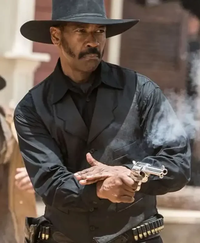 The Magnificent Seven Denzel Washington Black Vest - Image 2