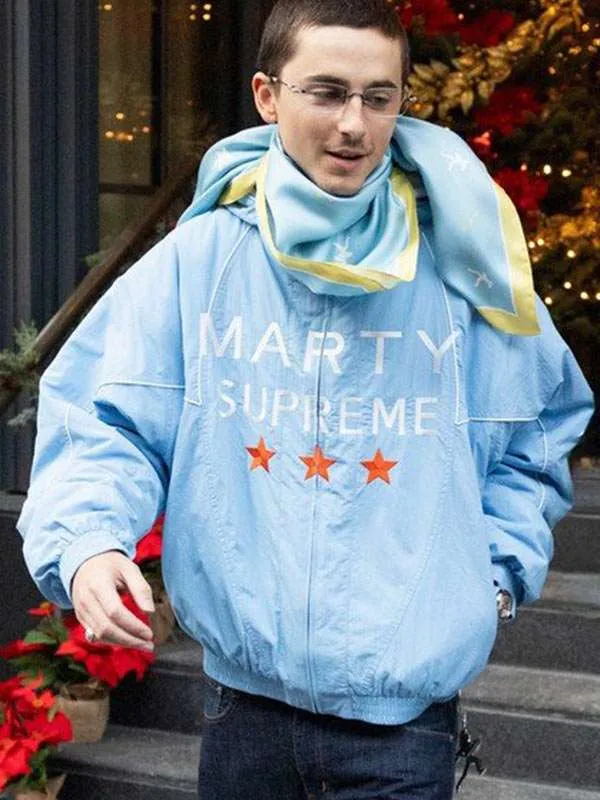 Timothee Chalamet Marty Supreme Blue Jacket