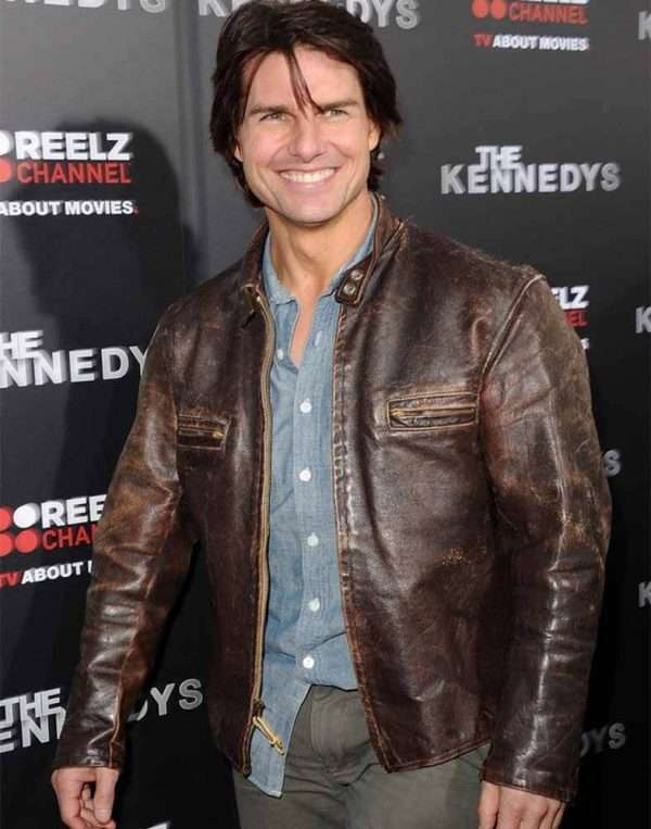 Thomas Cruise Mapother Distressed Leather Jacket