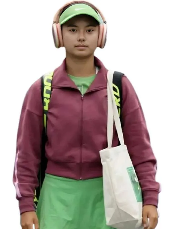 Alexandra Eala 2026 Burgundy Bomber Jacket