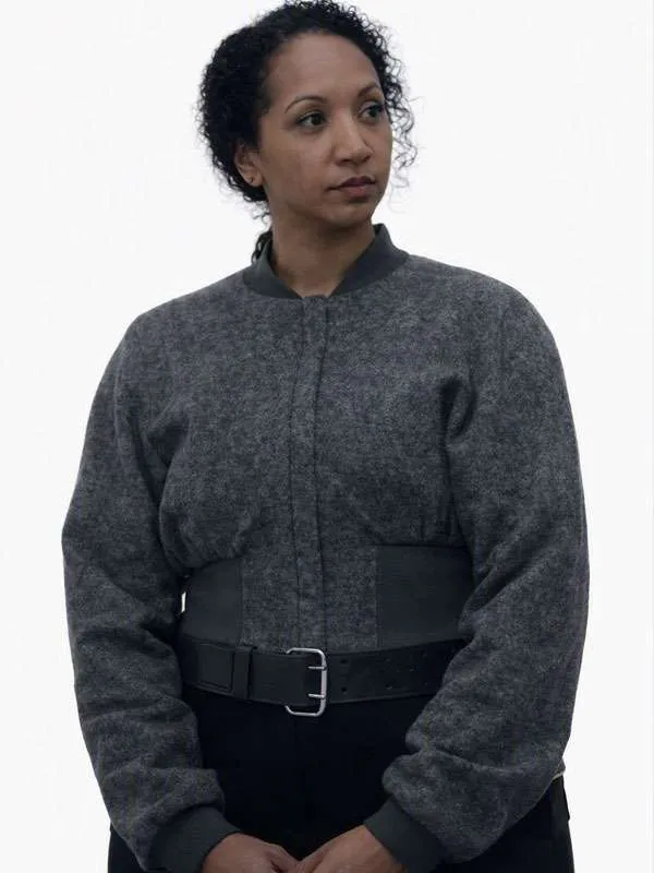Silo S03 Alexandria Riley Grey Bomber Jacket
