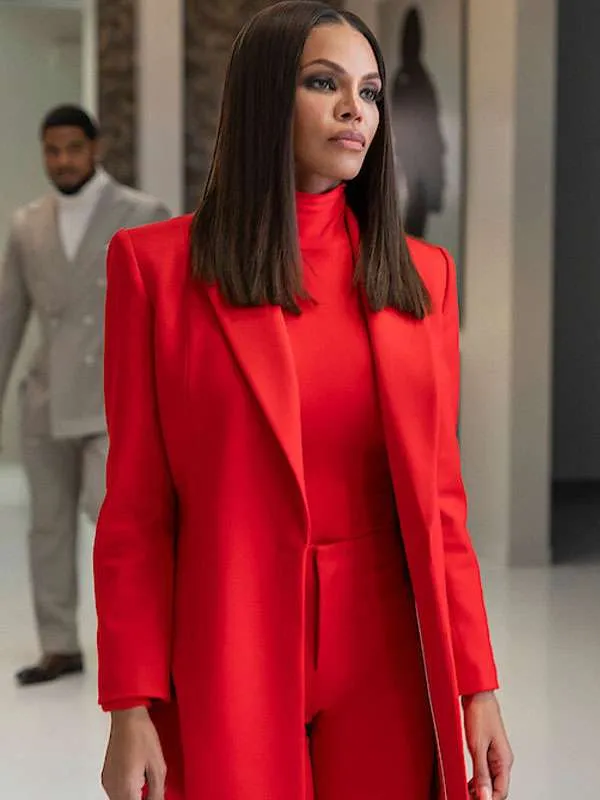 Beauty in Black Crystle Stewart Red Long Coat - Image 2