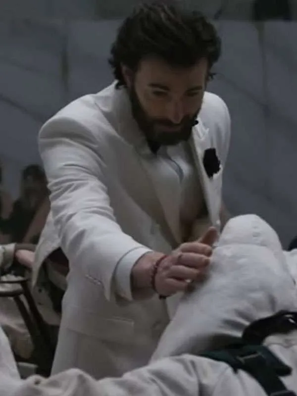 Sacrifice 2026 Chris Evans White Blazer - Image 2
