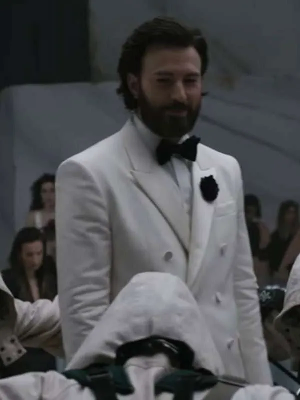 Sacrifice 2026 Chris Evans White Blazer - Image 3
